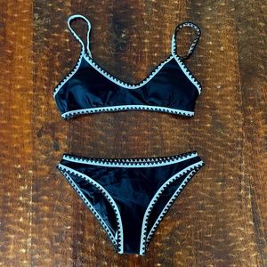 Cupshe Black and White Bralette Bikini